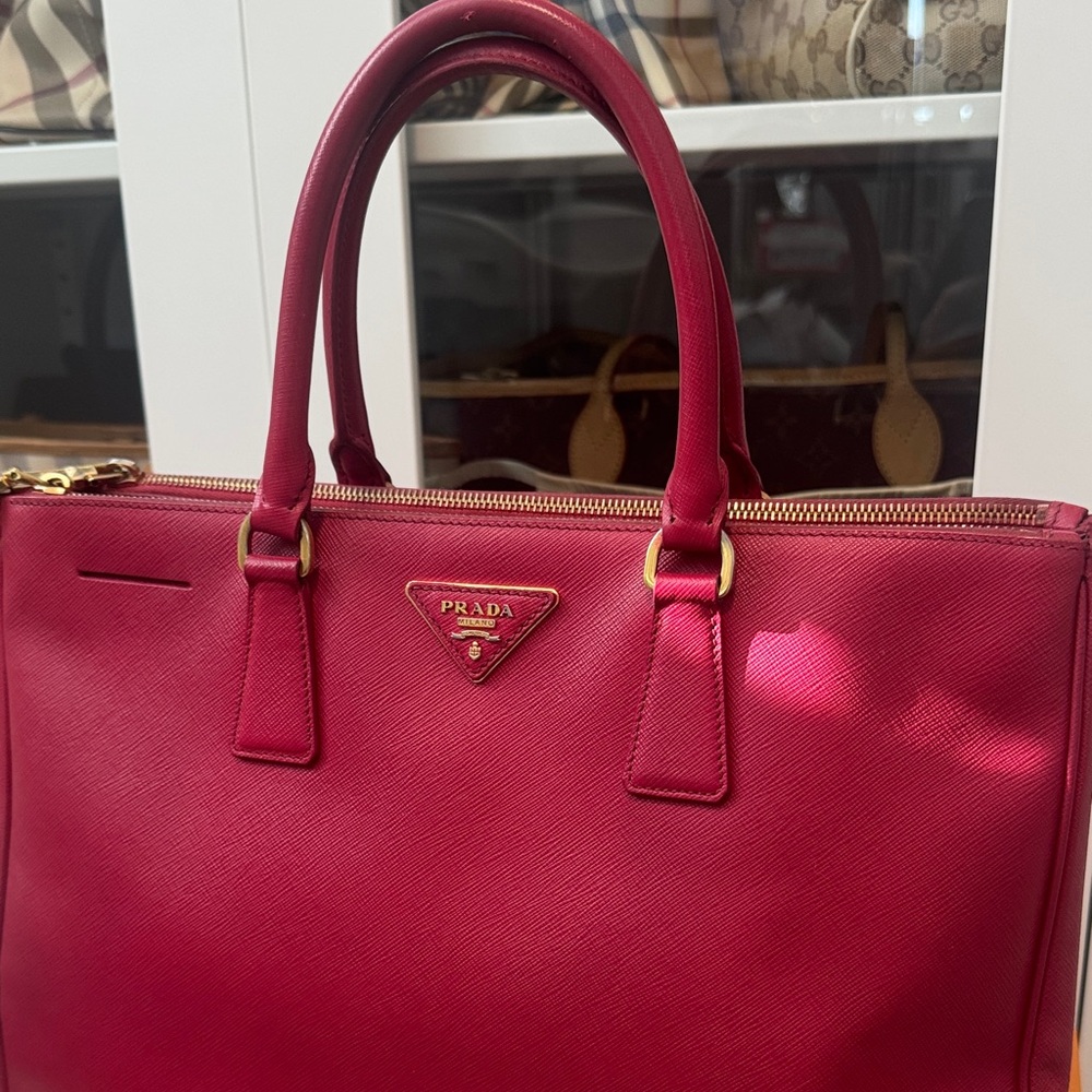 AUTHENTIC Prada Women's Red Leather Satchel - Picture 2 of 15